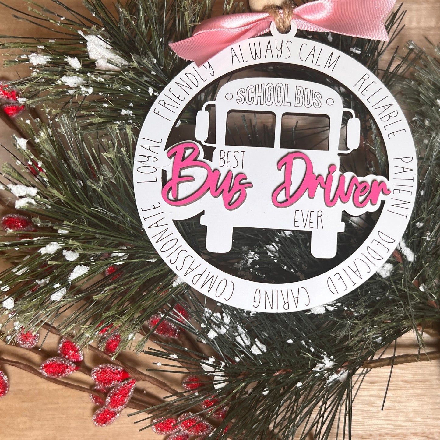 Christmas Ornament Best Bus Driver, Personalized Gift for Bus Drivers - Unique Christmas Gift Idea, School Christmas Gift, Kids School Gift - JJHG Custom Designs