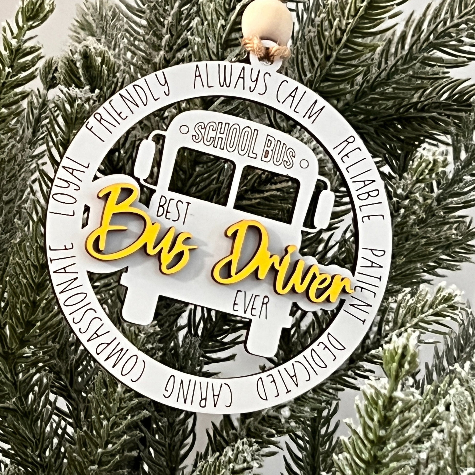 Christmas Ornament Best Bus Driver, Personalized Gift for Bus Drivers - Unique Christmas Gift Idea, School Christmas Gift, Kids School Gift - JJHG Custom Designs